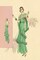 Playful Green Evening Gown Poster Print by Vintage Fashion - Item # VARPDX379264